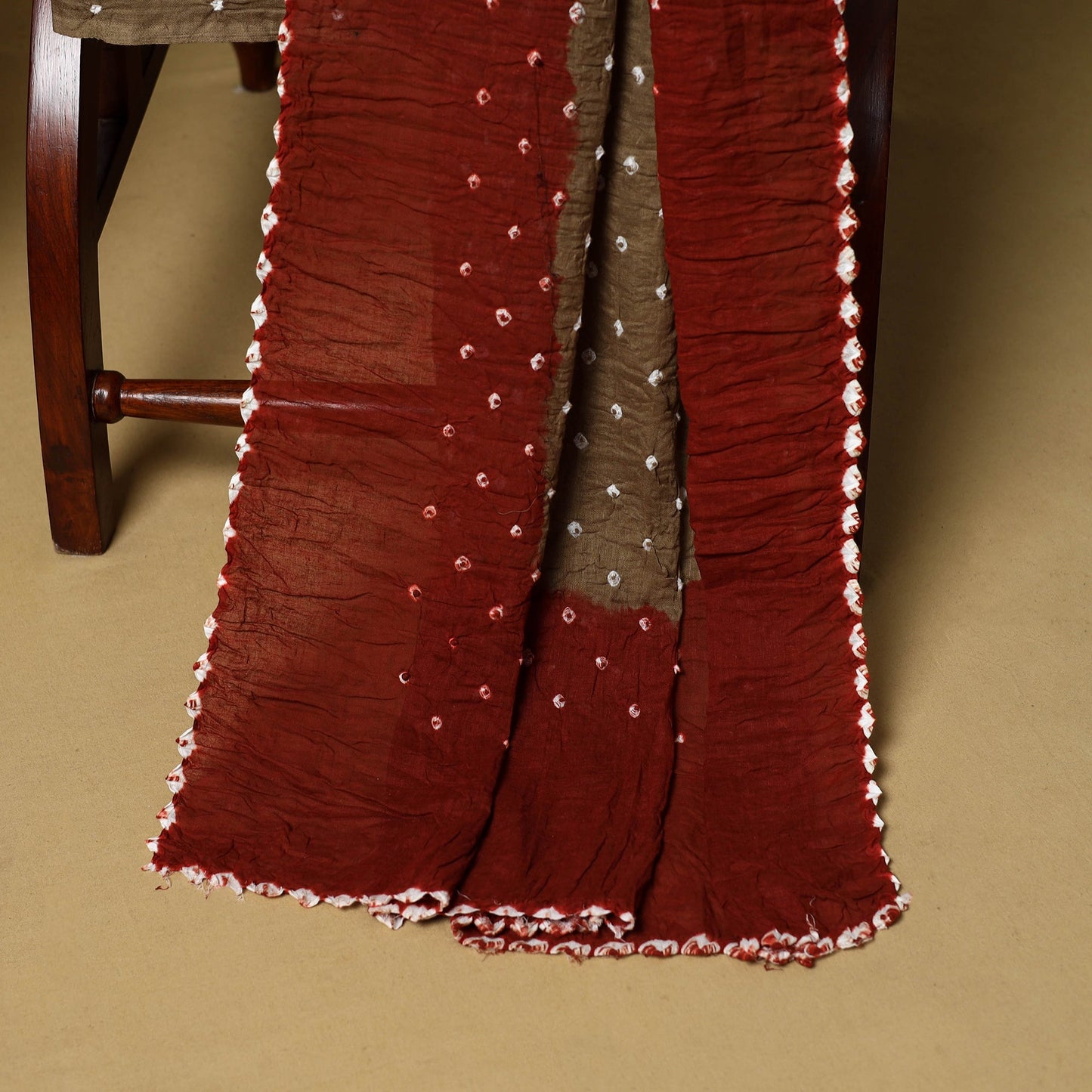 3pc kutch tie-dye satin cotton unstitched bandhani dress