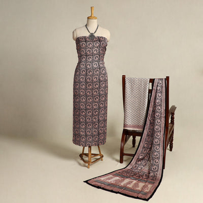 Multicolor - 3pc modal silk bagh unstitched suit material