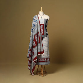 Multicolor - 3pc natural dyed cotton unstitched bagh dress