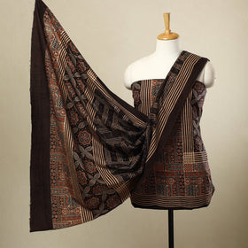 Buy 3pc Multicolor Block Print Cotton Ajrakh Dress Material