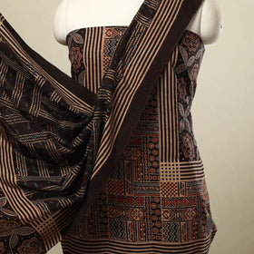 Buy 3pc Multicolor Block Print Cotton Ajrakh Dress Material