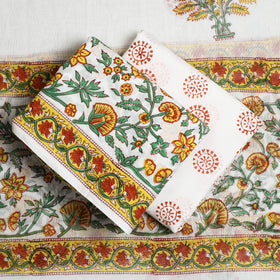 Buy Multicolor 3pc Sanganeri Block Print Cotton Dress Material