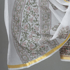 Buy 3pc Sanganeri Block Printed Kota Doria Cotton Suit Material Set 04 Online at iTokri.com