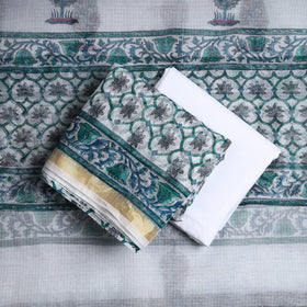 Buy 3pc Sanganeri Block Printed Kota Doria Cotton Suit Material Set 04 Online at iTokri.com