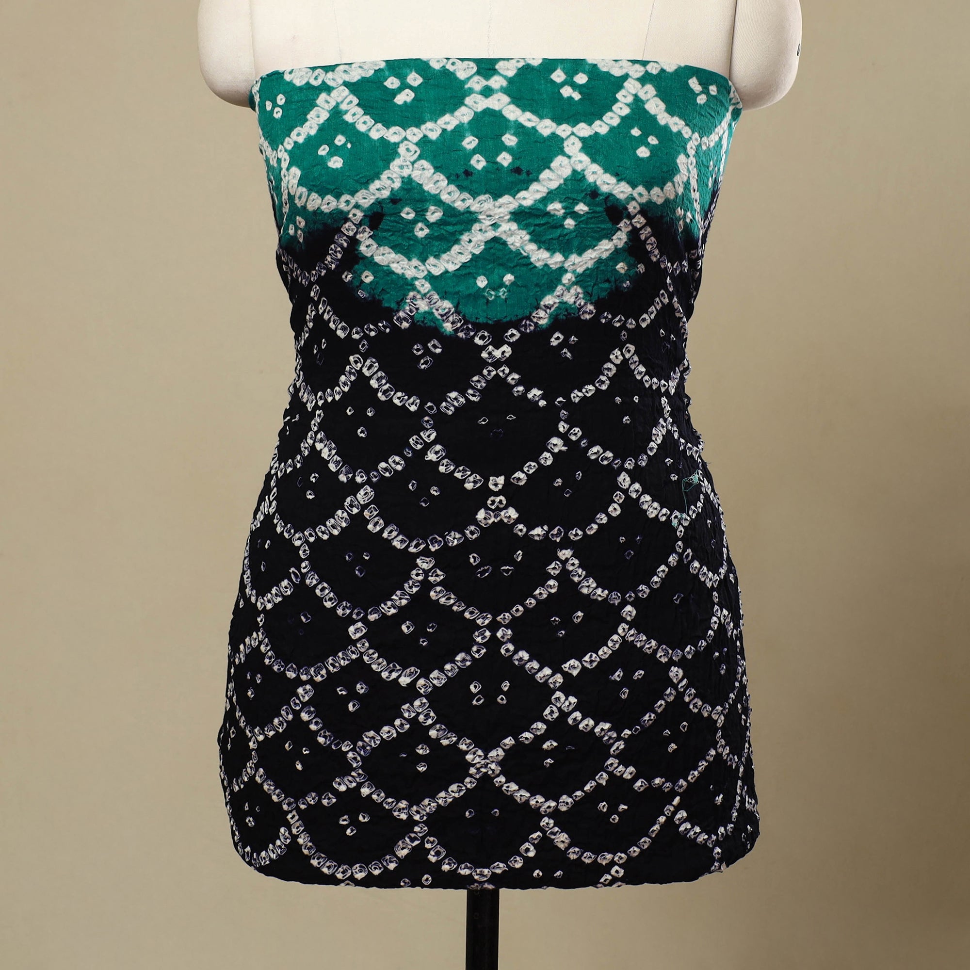 3pc Tie & Dye Satin Cotton Multicolor Bandhani Dress Material