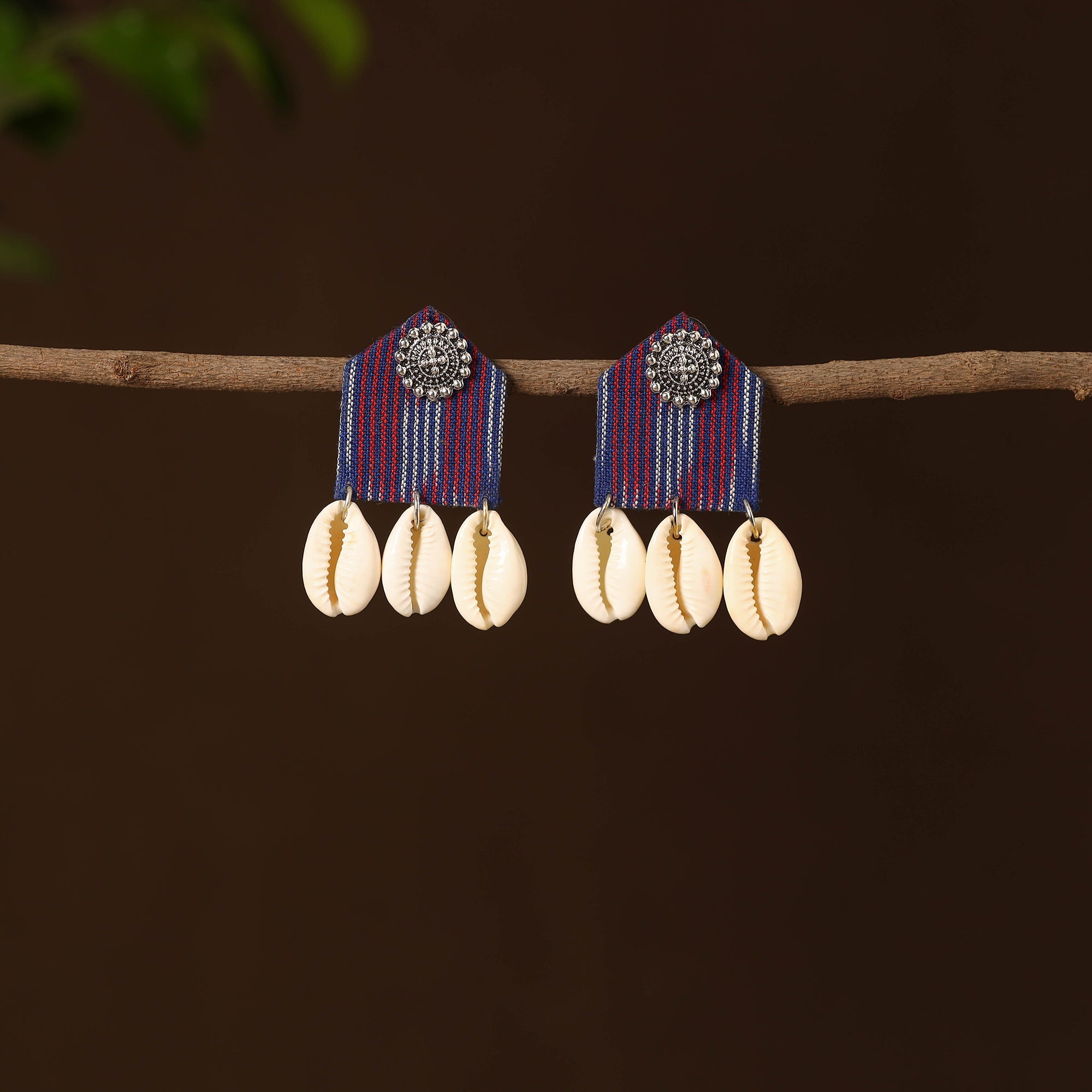 Multicolor - aarohi fabart shell work earrings - handcrafted