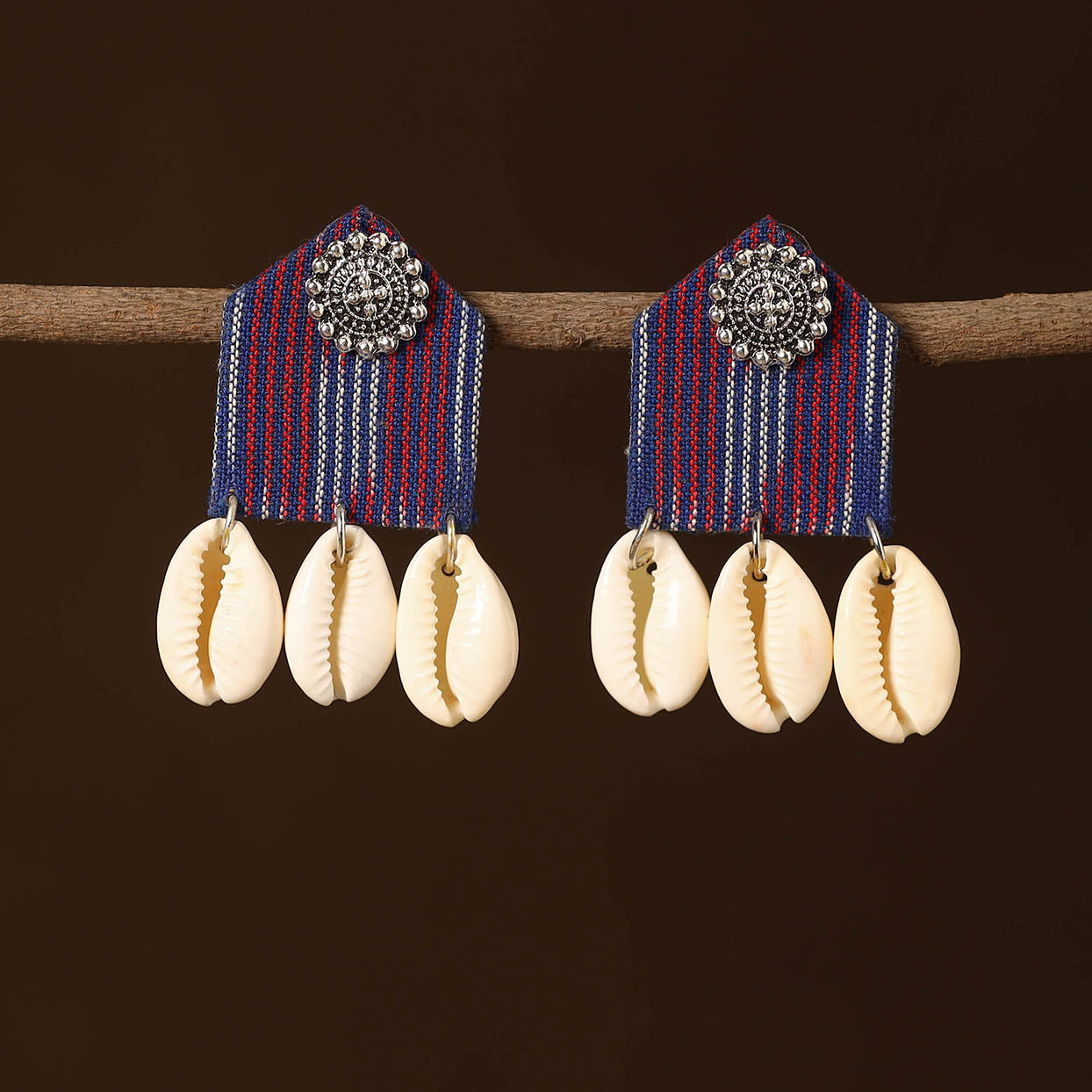 Multicolor - aarohi fabart shell work earrings - handcrafted