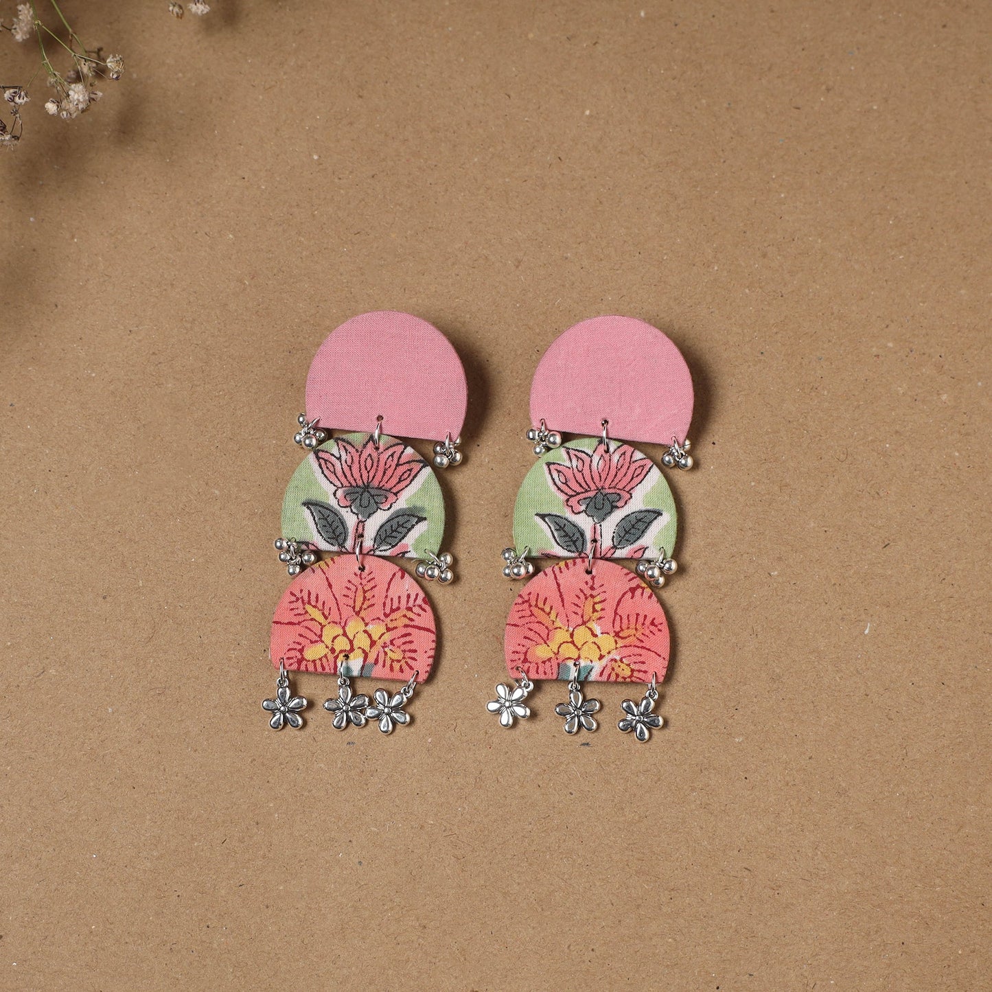 Afiya ghungroo work fabart handmade earrings - handcrafted