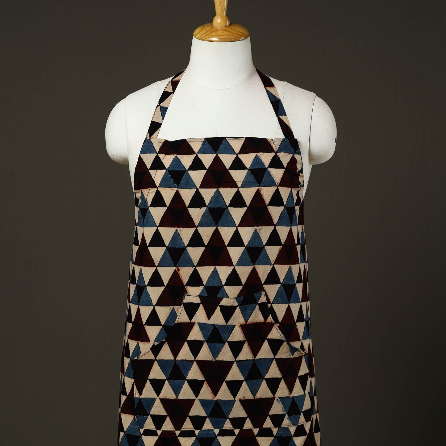 Multicolor - cotton apron with pocket 80 - handcrafted