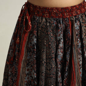  Ajrakh Block Printed 24 Kali Patchwork Cotton Long Skirt 17 