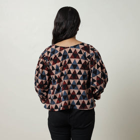 Multicolor - Ajrakh Block Printed Cotton Crop Top 03