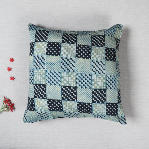 Multicolor Ajrakh Block Printed Cotton Cushion Cover