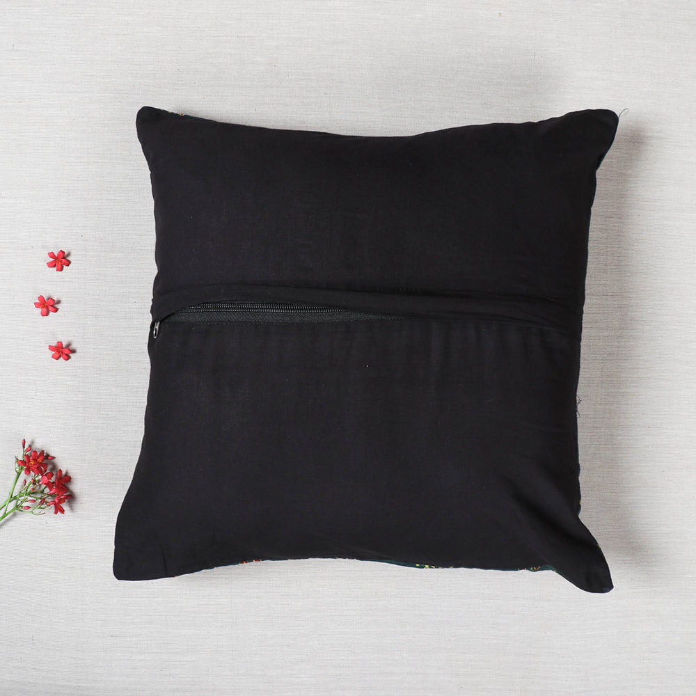 Multicolor Ajrakh Block Printed Cotton Cushion Cover
