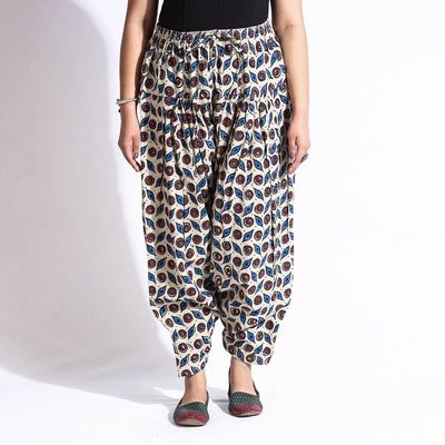Buy Ajrakh Block Print Cotton Elasticated Salwar Online at iTokri.com