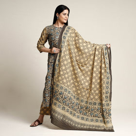 Multicolor - printed cotton kurta with palazzo & dupatta