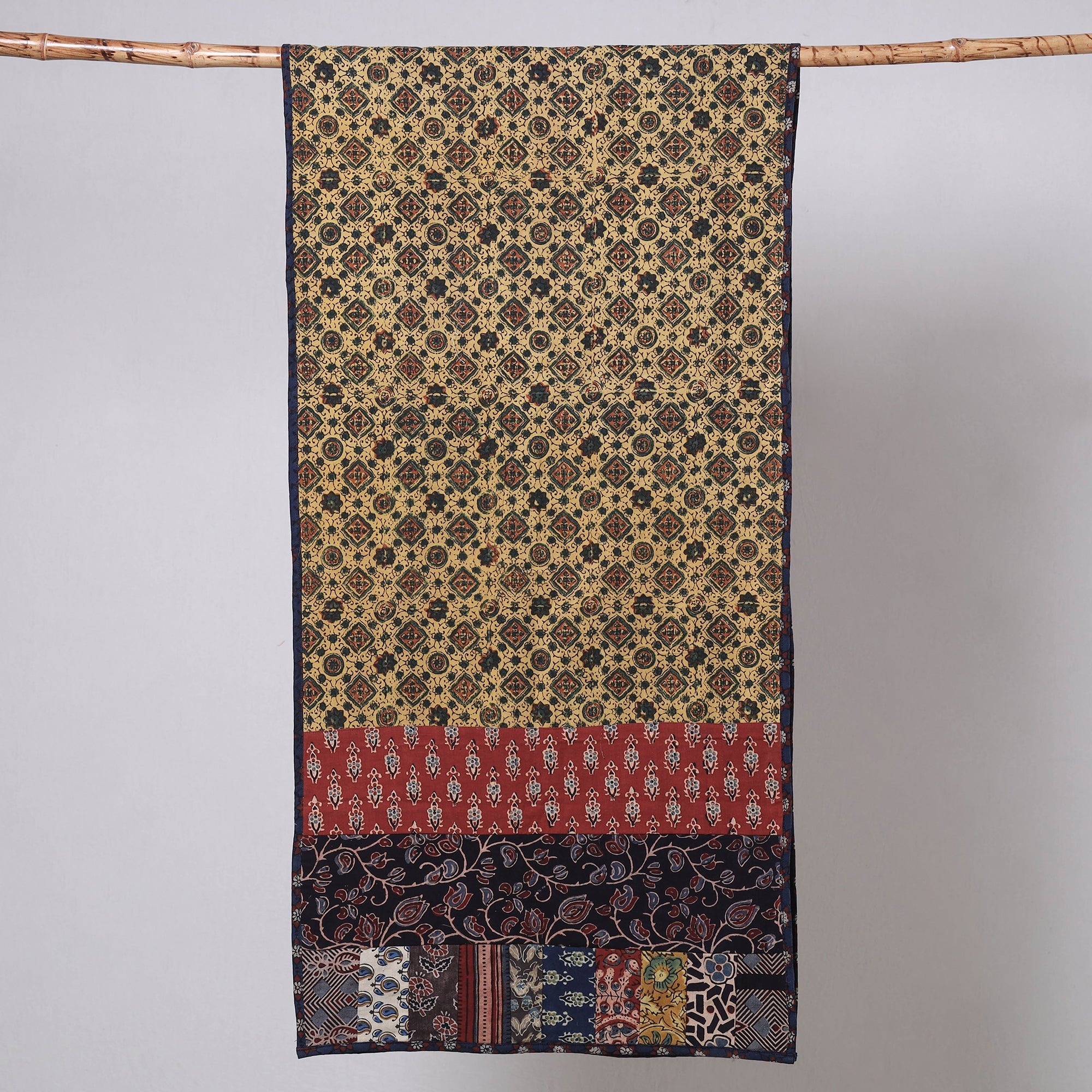 Buy Ajrakh Block Printing Patchwork Cotton Stole Online at iTokri.com