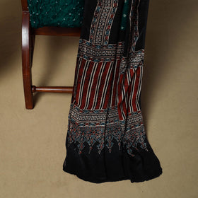 Ajrakh hand block print with bandhani modal silk natural