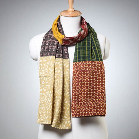  Akola/Pipad Block Printed Patchwork Cotton Stole