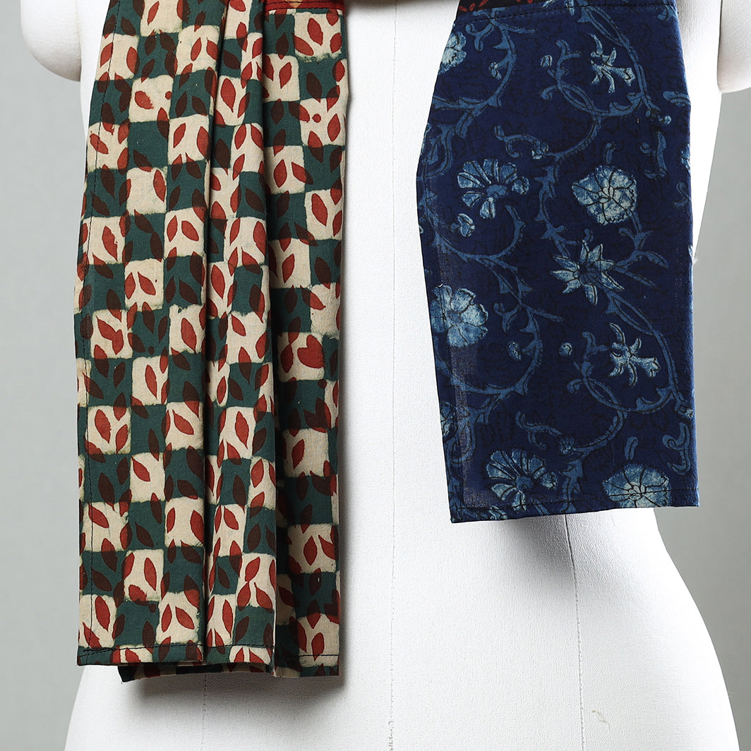 Akola Block Printed Patchwork Cotton Stole