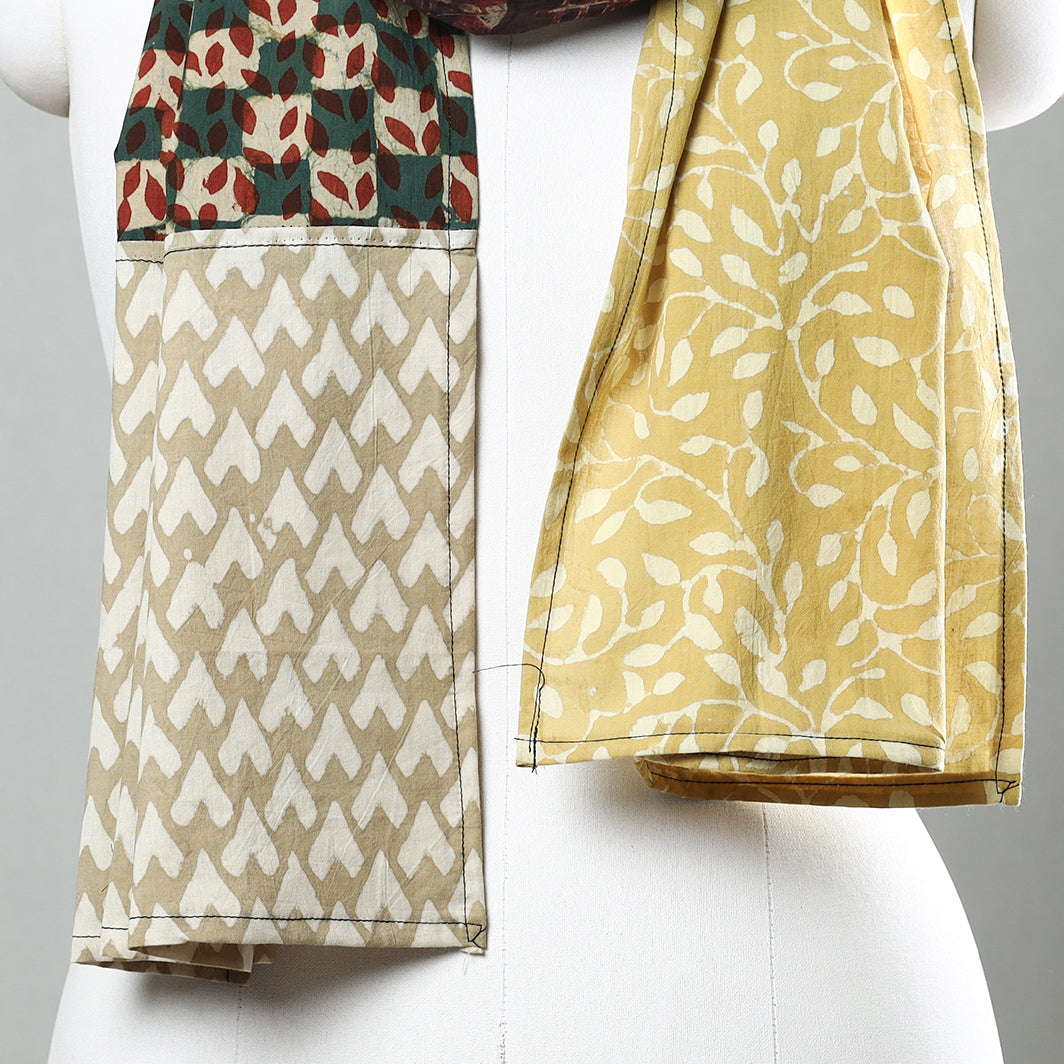 Akola with Pipad Block Printed Patchwork Cotton Stole