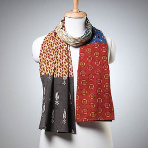 Buy Akola/Pipad Block Printed Patchwork Cotton Stole Online at iTokri.com