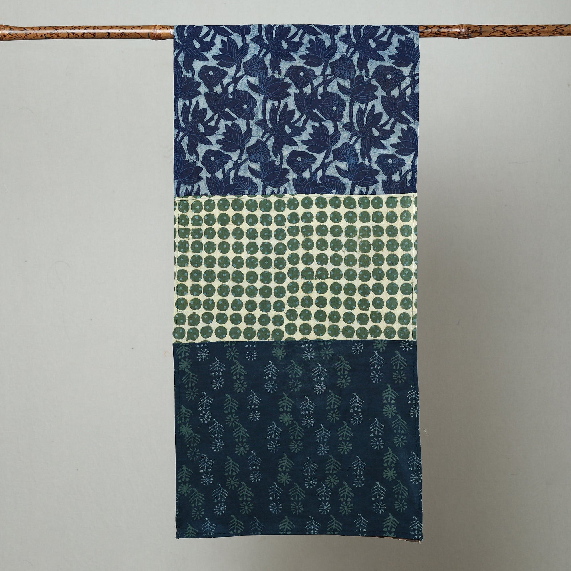 Akola Block Printed Patchwork Cotton Stole