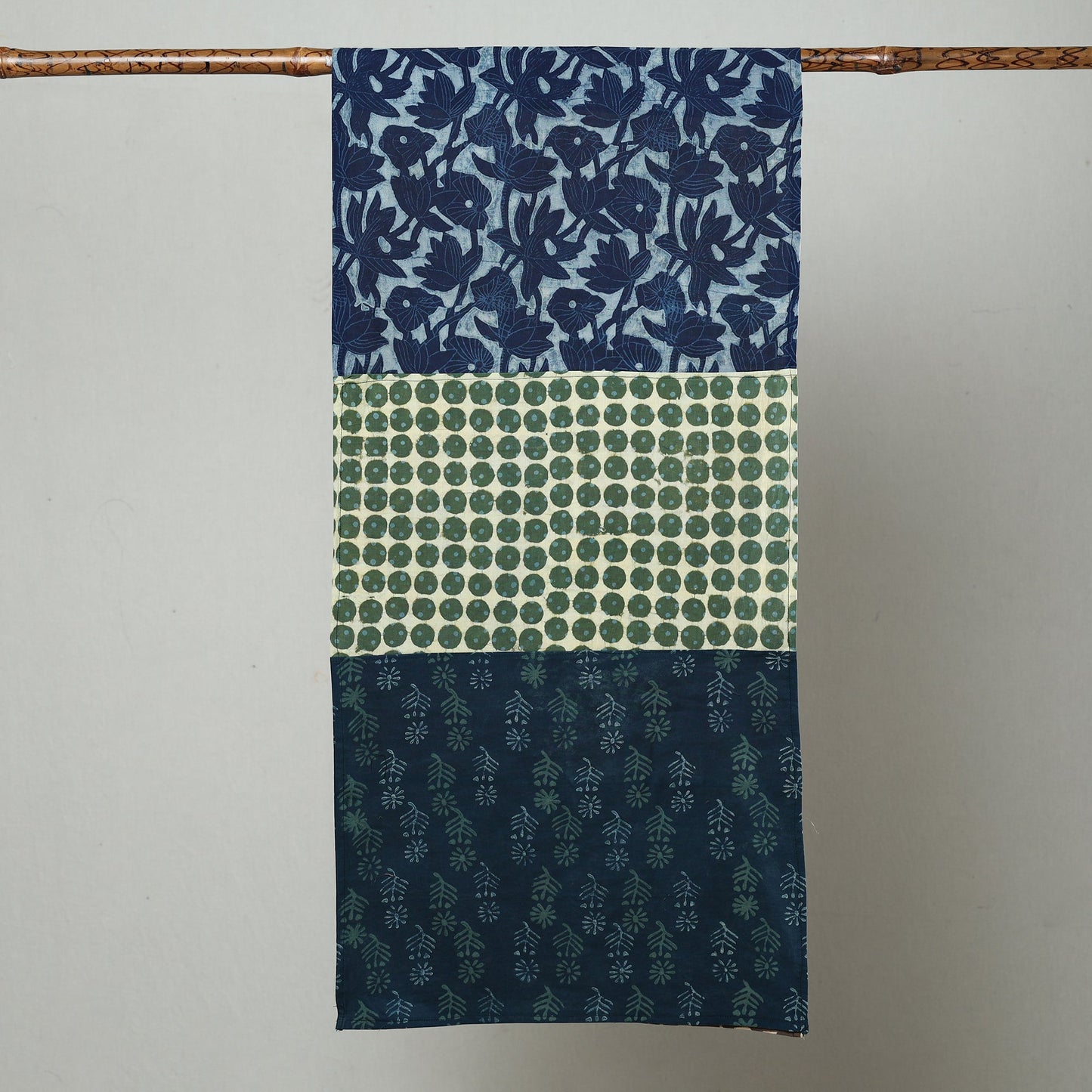 Akola Block Printed Patchwork Cotton Stole