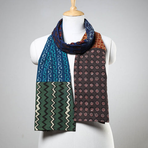 Akola Block Printed Patchwork Cotton Stole