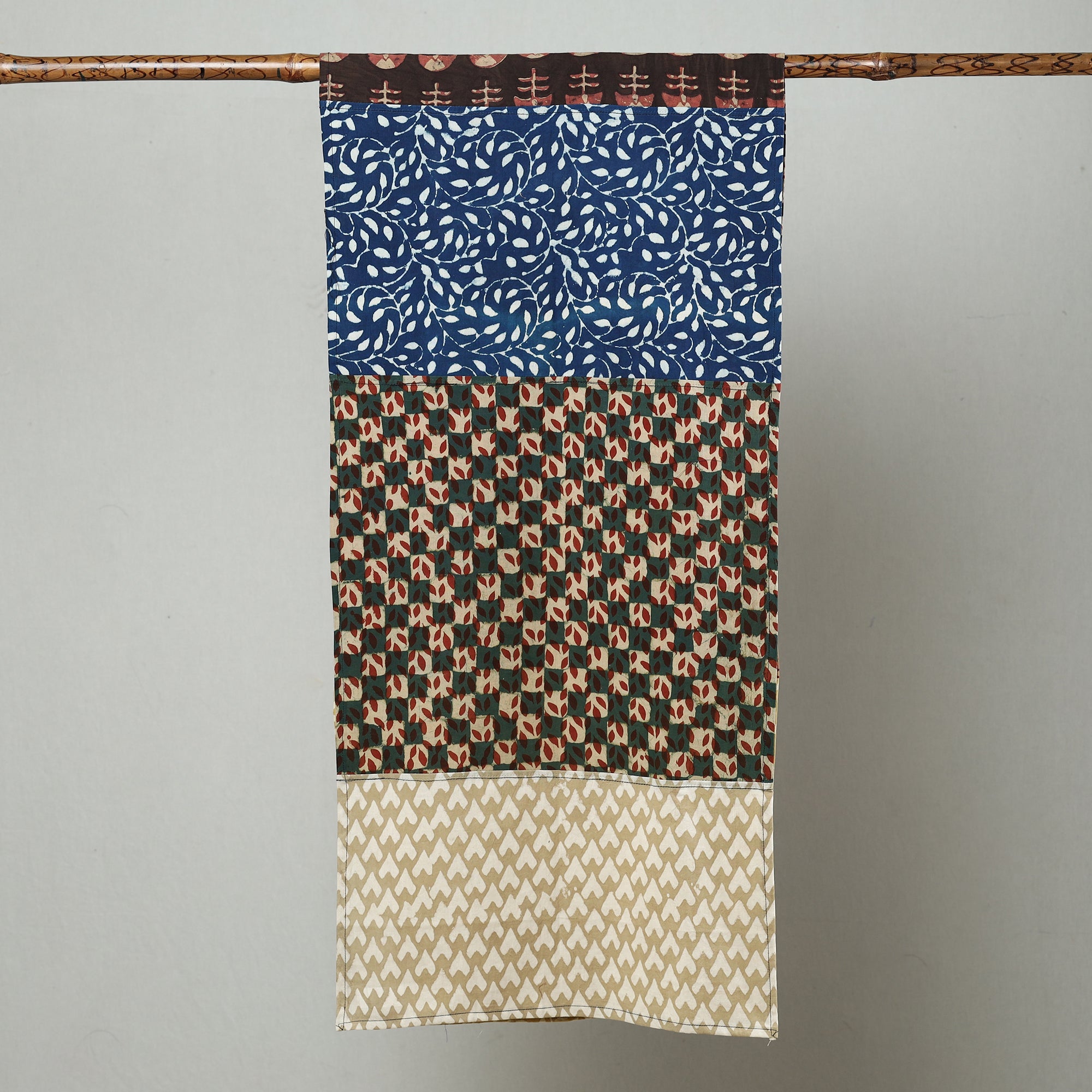 Akola with Pipad Block Printed Patchwork Cotton Stole