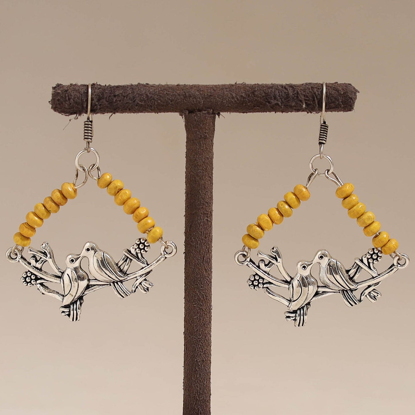 Multicolor - alina wooden beads earrings with german silver