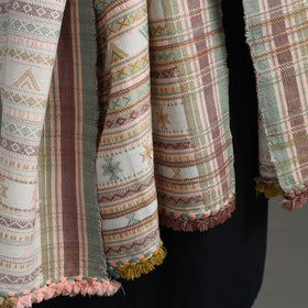 Multicolor Allover Kutch Hand Embroidery Woollen Shawl