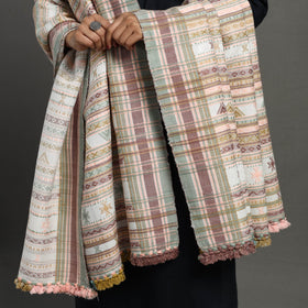 Multicolor Allover Kutch Hand Embroidery Woollen Shawl