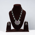Buy Antique Dual Tone Oxidised Brass Base Stone Necklace Set Online at iTokri.com