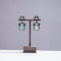 Buy Antique Silver Finish Oxidized Special Brass Base Stone Work Earrings Set Online at iTokri.com