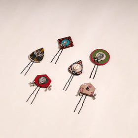 Multicolor - artisanal fabart juda pins (set of 6) 01