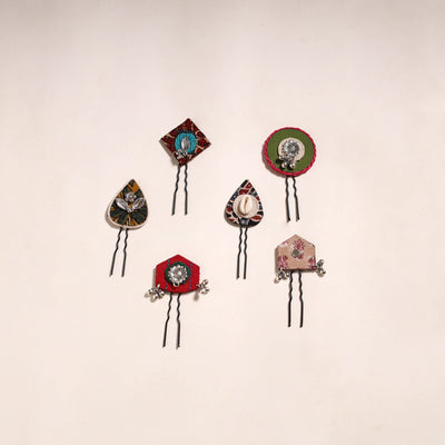 Multicolor - artisanal fabart juda pins (set of 6) 01