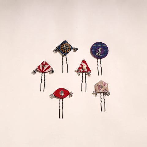 Multicolor - artisanal fabart juda pins (set of 6) 06