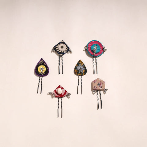 Multicolor - artisanal fabart juda pins (set of 6) 07