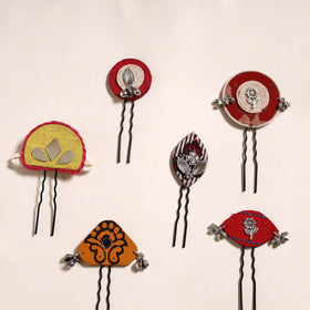 Multicolor - artisanal fabart juda pins (set of 6) 11