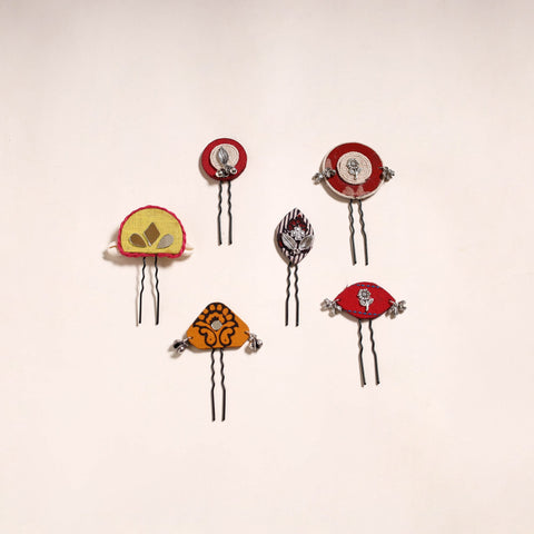 Multicolor - artisanal fabart juda pins (set of 6) 11