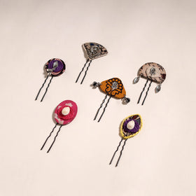 Multicolor - artisanal fabart juda pins (set of 6) 15