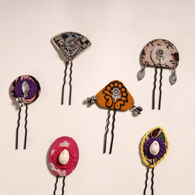 Multicolor - artisanal fabart juda pins (set of 6) 15