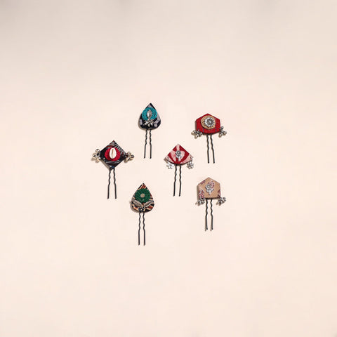 Multicolor - artisanal fabart juda pins (set of 6) 22