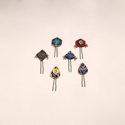Multicolor - artisanal fabart juda pins (set of 6) 25