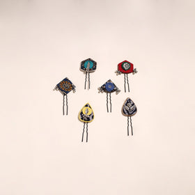 Multicolor - artisanal fabart juda pins (set of 6) 25
