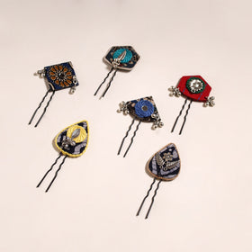 Multicolor - artisanal fabart juda pins (set of 6) 25