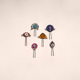 Multicolor - artisanal fabart juda pins (set of 6) 26