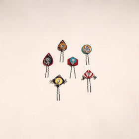 Multicolor - artisanal fabart juda pins (set of 6) 27