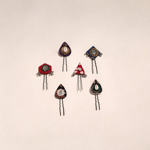 Multicolor - artisanal fabart juda pins (set of 6) 35