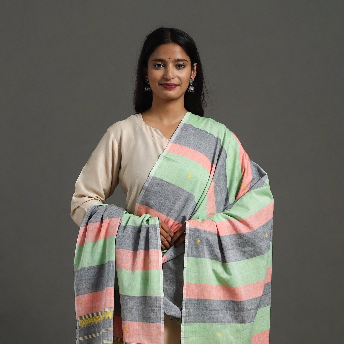 Multicolor - assam weave thread buti cotton handloom